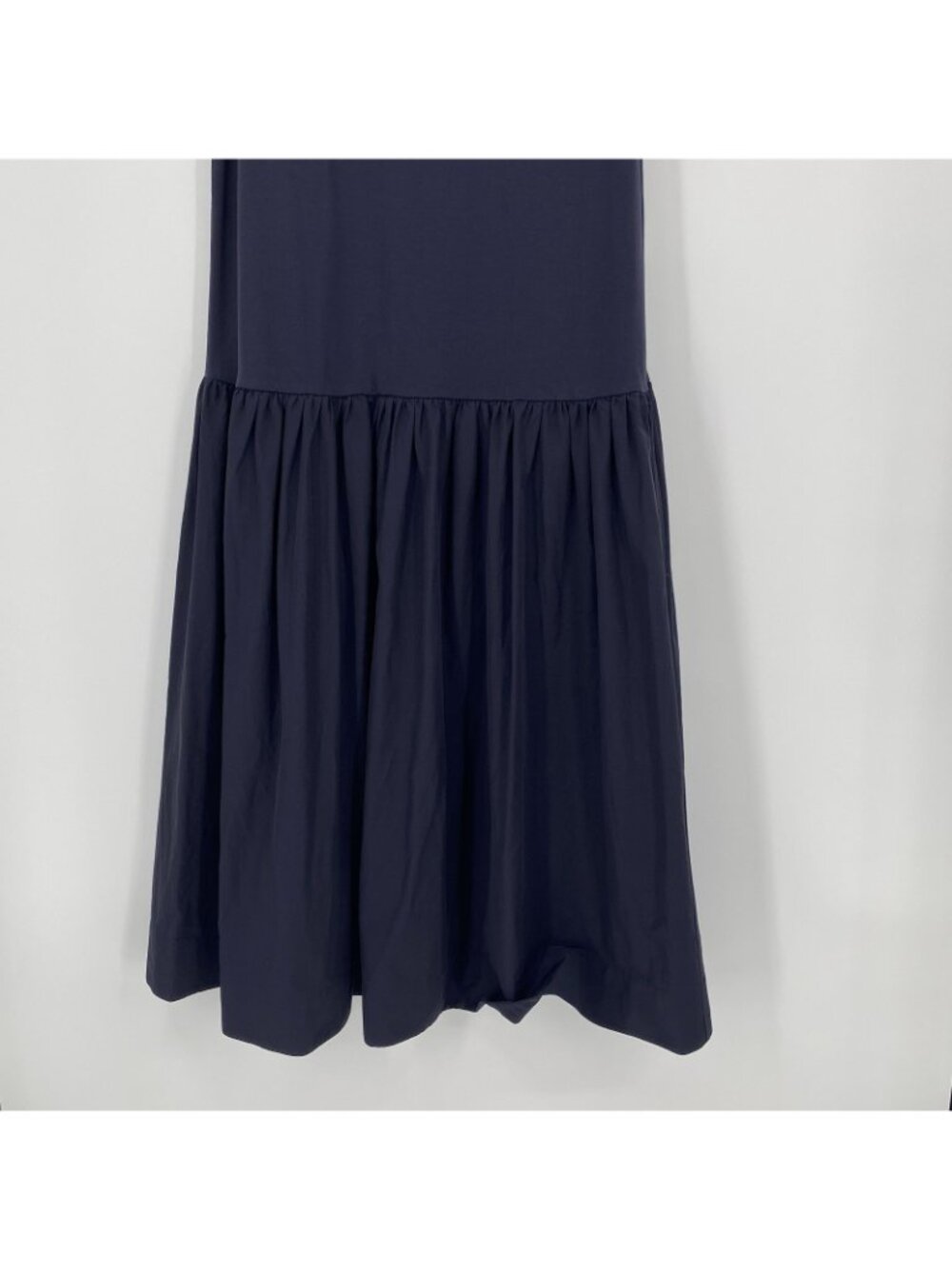 COS Size L Navy Blue Midi Dress Sleeveless Contrast Gathered Tiered Minimalist - Picture 14 of 16